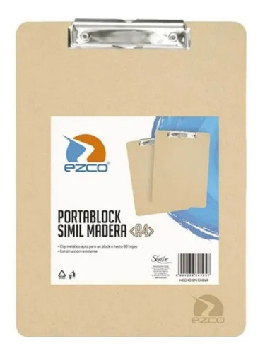 Portablock A4 Ezco Simil Madera