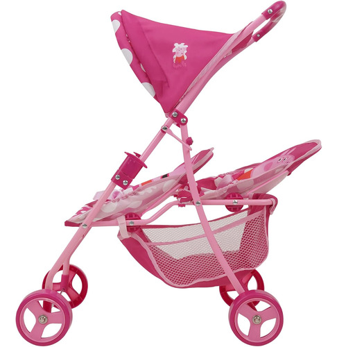 Peppa Pig: Cochecito Gemelar Para Muñecas - Rosa Y Lunare...