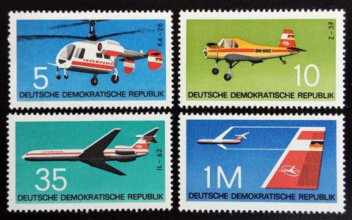 Alemania Ddr Aviones, Serie Mi 1749-52 Año 1972 Mint L15963