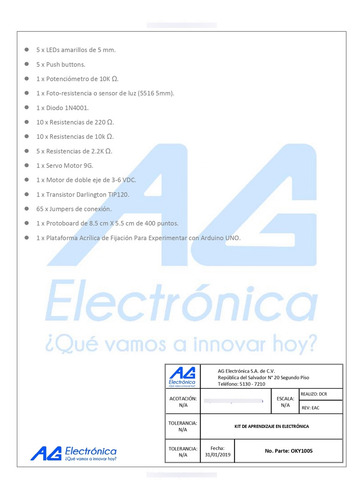 Kit De Aprendizaje Compatible Con Arduino Uno Oem Oky1005