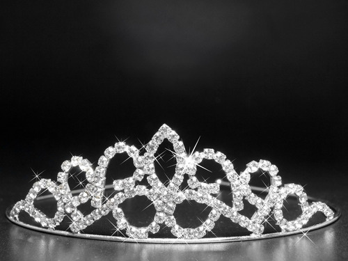 Tiara Coroa Princesa Noivas Festa Com Strass Debutantes 13 P