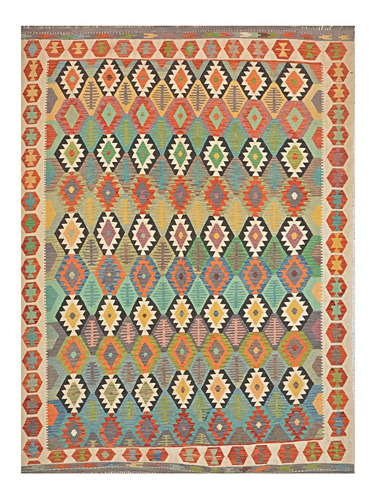 Preciosa Alfombra Kilim Afgana 100% Lana 400×300 Cm