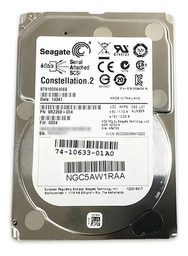 Hd Sas Seagate 1tb 2.5 7.2k Constellation.2 St91000640ss