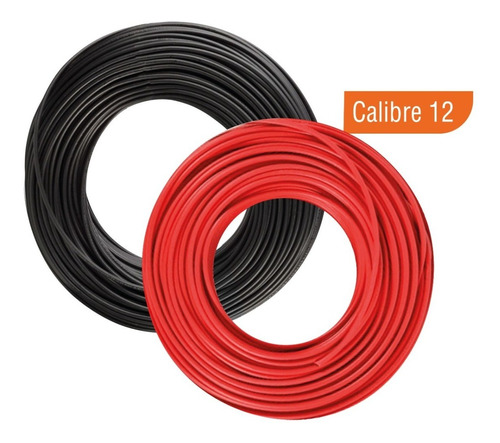 Combo Cable Thw Cal.12 Iusa Rojo Y Negro 2 Cajas 100 M