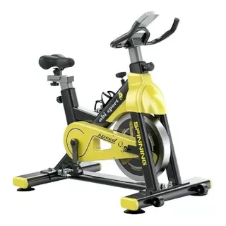 Bicicleta estática ABI Speed Q3 para spinning color negro y amarillo