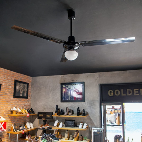 Ventilador Negro Con Lampara Para Techo Masterfan Icarus