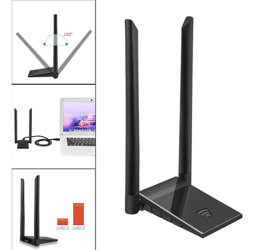 Adaptador Wifi Usb 3.0 De Doble Banda De Largo Alcance 5dbi