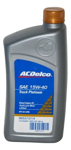 Aceite 15w40 Ck-4/sn Diesel Cuarto Acdelco 98551214