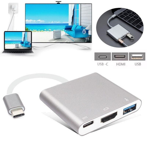 Adaptador Conversor Tipo C Para Usb 3.0 Hdmi Type C Mac Pc