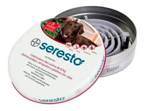 Coleira Seresto Para Cães Acima De 8kg Original + Brinde