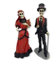 Comprar Esculturas Exu E Pomba Gira Caveira Cor Vermelha Resina 27cm