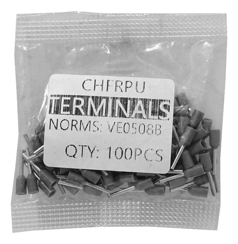 Gris 0,5mm2 8/14mm 100-unid Awg22 Ferrules Terminal Aislado