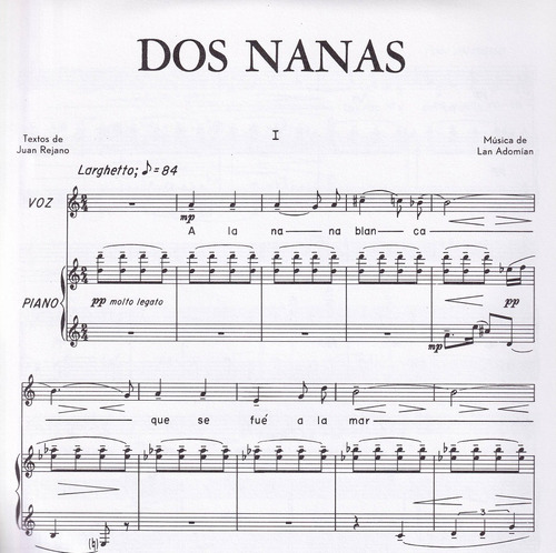 Dos Nanas Para Canto Y Piano.
