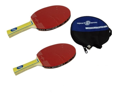 Set De Raquetas X2 Tenis Mesa Ping Pong 5 Estrellas+estuche