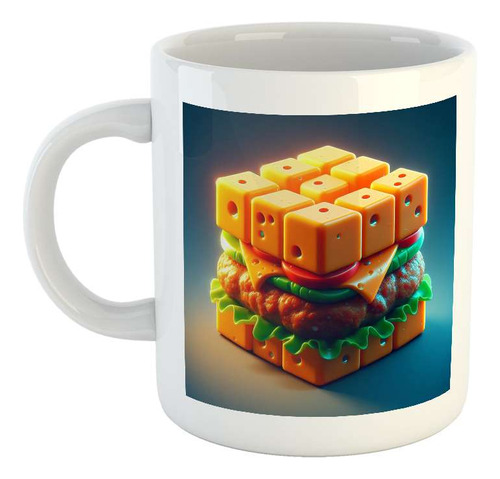 Taza Ceramica Hamburguesa Burger Arte Para Bar Food M1