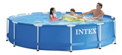 Alberca Intex De 13'x33 Estructura De Metal, Bomba Y Filtro Azul 28217t