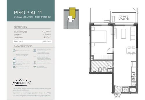 Imagen 4 de 11 de Site Centenario (202) - Venta Apartamento 1 Dormitorio A Estrenar En La Blanqueada