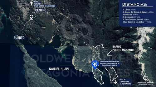 Venta Hostería 1100m2, Lote De 5.000m2 En Bº Puerto Manzano Villa La Angostura Con Vista Al Lago