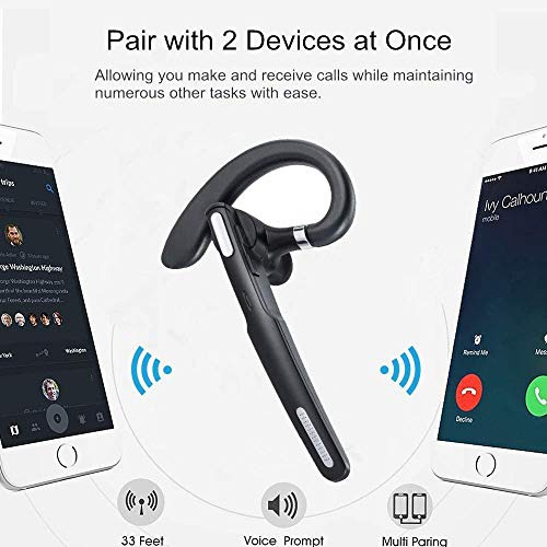 Bluetooth Headset Para iPhone Android Cell Phones Negro