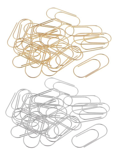 2 Clips De Papel De Oficina De 20 Piezas Oro
