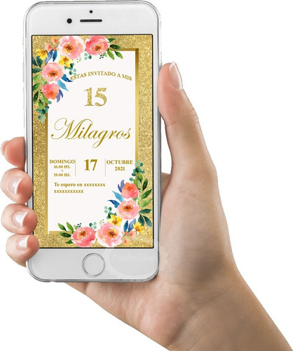 Flores Floreada Invitación Tarjeta Personalizada Digital