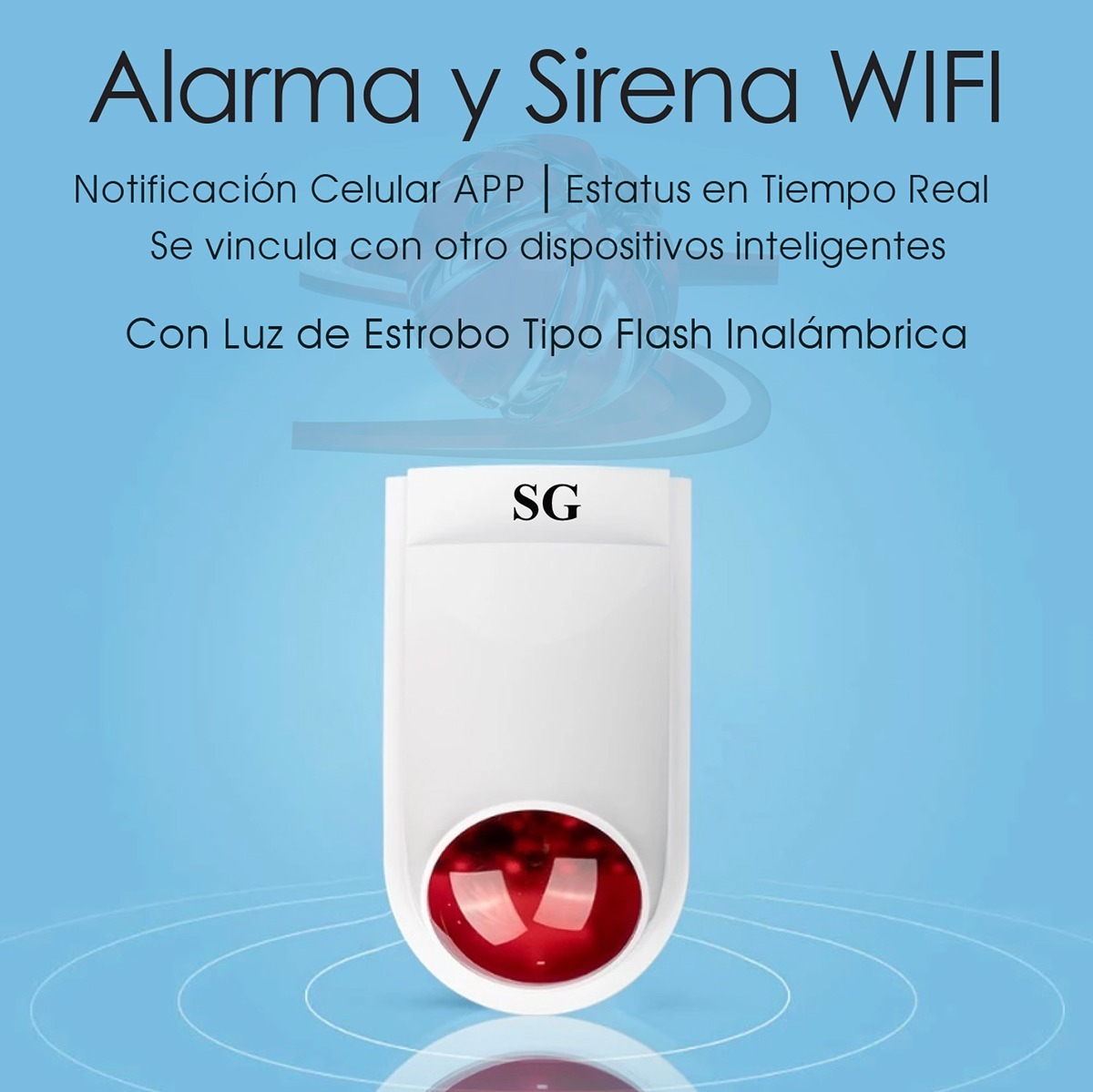 Alarma Sirena Wifi Flash App Tuya Alerta Celular Casa Vecina Mercado Libre