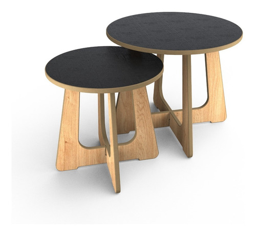 Imagen 2 de 9 de Mesa Ratona Redonda 50x60x60 Mdf Enchapado / Envío Gratis