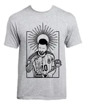 Comprar Remera Gris Melange Lionel Messi Campeón Copa Del Mundo
