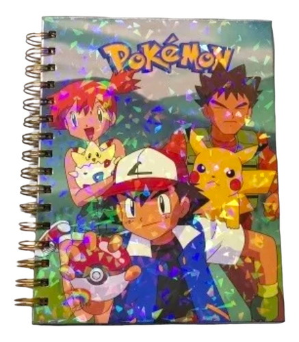 Cuaderno Pokemon Holográfico Anime Kawaii Agenda Con Esquela
