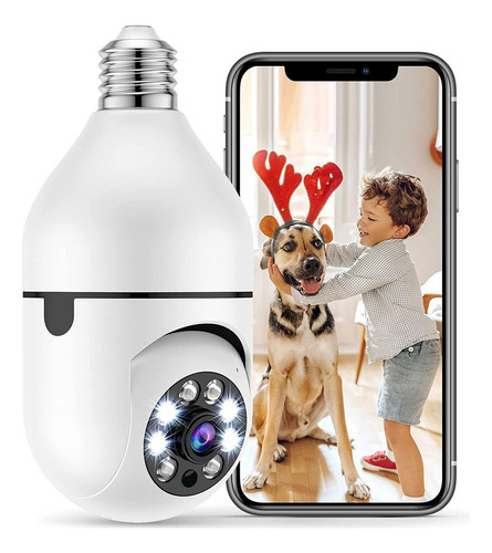 Cámara De Seguridad Wifi 360° 1080p E27 Con Visión De Alarma
