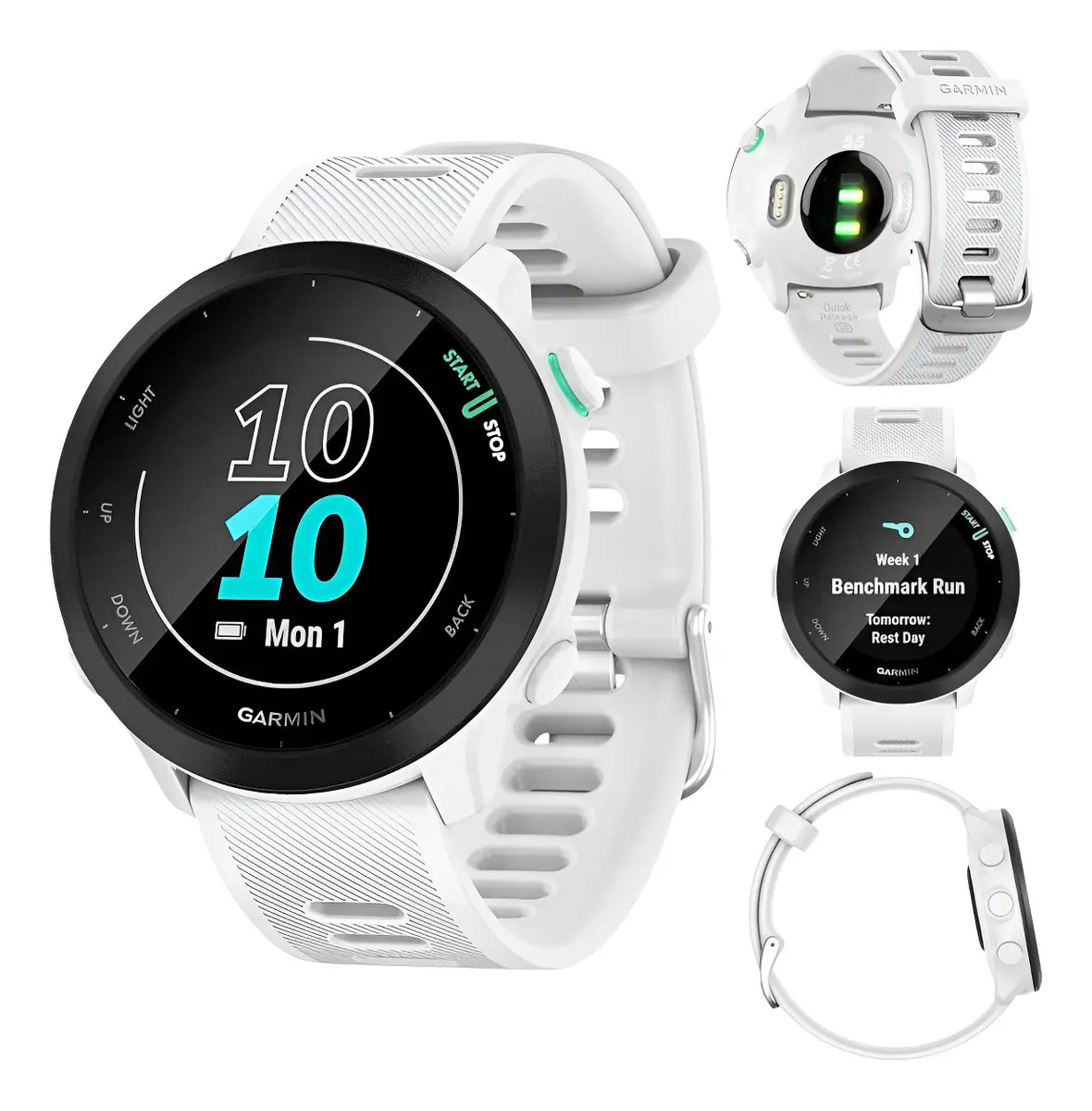 Relógio Garmin Forerunner 55 Monitor Cardíaco e Gps Mesh Branco