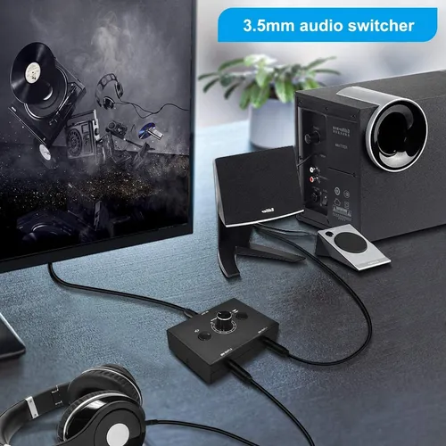 Conmutador Switch De Audio Estereo 3.5mm Y.d.f Pasivo Man...