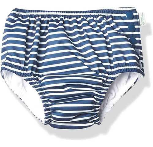 I Play Boys Reusable Absorbent Baby Swim Diapers Navy Stripe