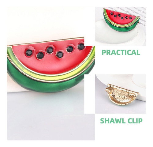 4 Uds. Pin Esmaltado De Sandía Broche Rojo Con Forma