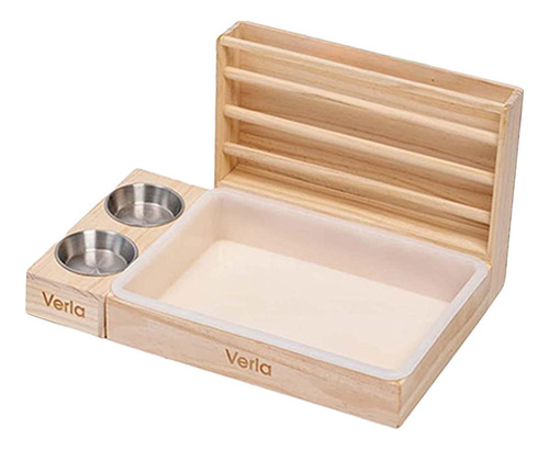 Alimentador De Heno De Conejos Con 2 Tazones Y Caja De Arena
