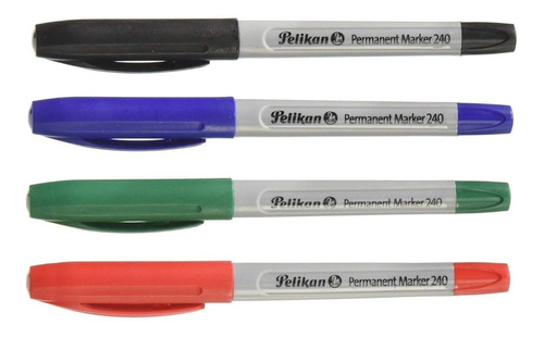 Marcador Permanente Pelikan 240 Indeleble Punta Fina X 4 Un