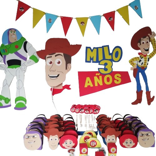 Cotillón Completo P/ 30 Niños Artesanal Toy Story + Figuras