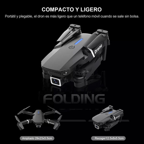 Dron Cuadricóptero con Control Remoto Cámara 4k 1 Batería Color Negro