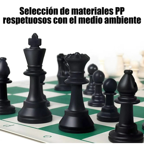 Tuomo Juego De Ajedrez Profesional, Juegos De Mesa Plegable Portátil, Juegos De Ajedrez Con Tablero Ajedrez Enrollable Y Caja De Almacenamiento, Ajedrez De Plástico Ideal Para Jugadores Viaje(35*35cm)