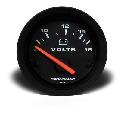 Imagem 3 de 3 de Voltimetro Veicular Cronomac 60mm 12v - Street Preto