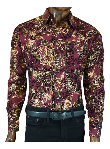 Camisa Manga Larga Buchona Para Hombre Foil Flock