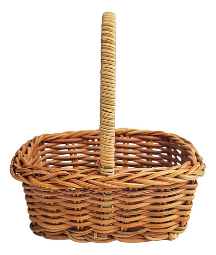 Zh Mini Cesta Tejida Ratán Con Asa, Juguete Artesanal Para