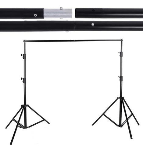 Set Fotografia Pie Soporte Fondo Blanco Sistema Completo Lisa Negro
