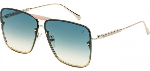 Anteojos Lentes De Sol Valeria Mazza 7319 Olive Gafas Ct Color De La Lente Color Color Del Armazón Dorado/natural - Cristal Verde Azulado Degrade Amarillo (004)