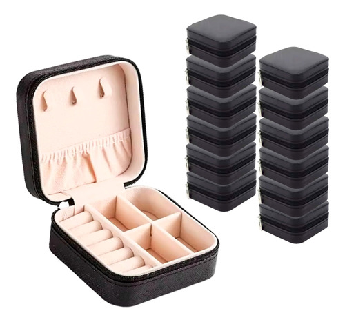 Joyero; 12pz Caja Organizador De Aretes; Caja De Cuero