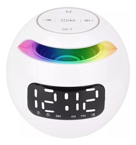 Parlante Portátil Recargable Luz Led Alarma Bluetooth Radio