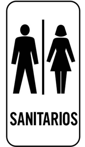 Cartel Sanitarios 10x18 Cm Señalización Restaurante Comercio