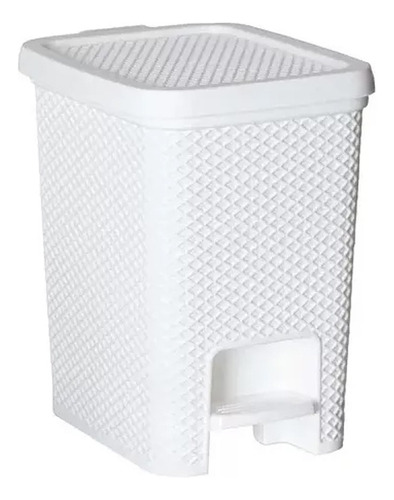 Tarro De Residuos Papelera Basurero Pedal 12l Blanco