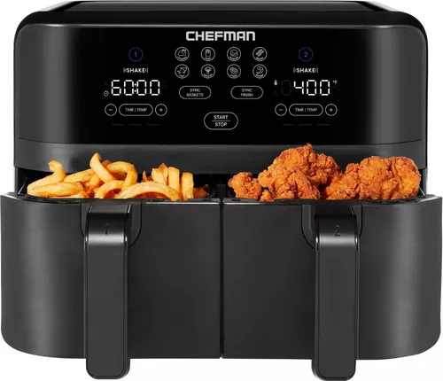 Freidora De Aire 9qt Doble Cesta Turbofry / Chefman Digital