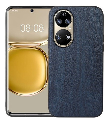 Funda De Pu Con Textura De Madera Para Huawei P50 Pro